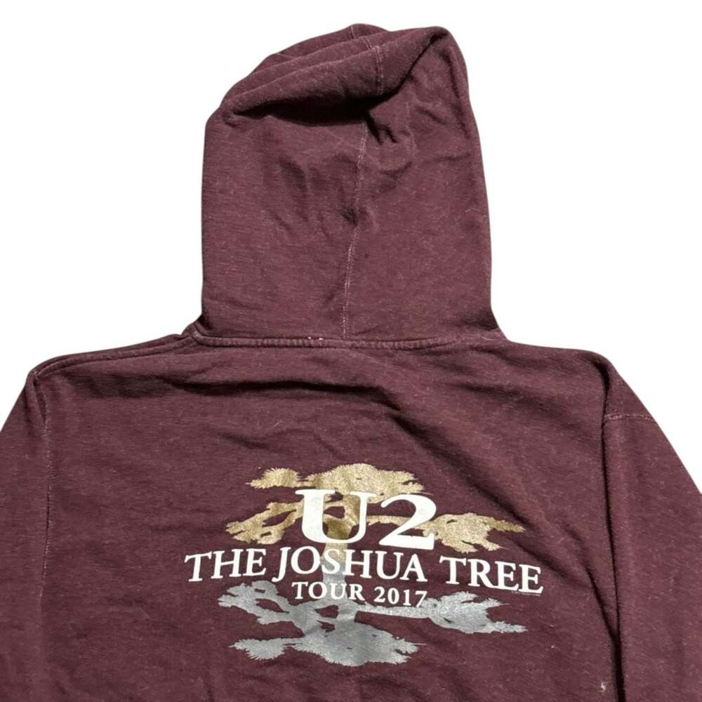 U2 The Joshua Tree Tour 2017 Maroon Zip-Up Concert Hoodie Sweatshirt M